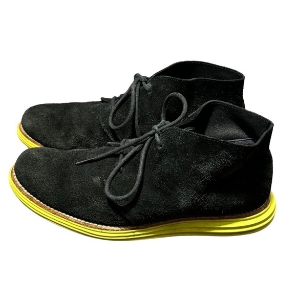 Cole Haan Lunargrand Chukka Boot Black with Yellow Trim Size 8 - Picture 1 of 5